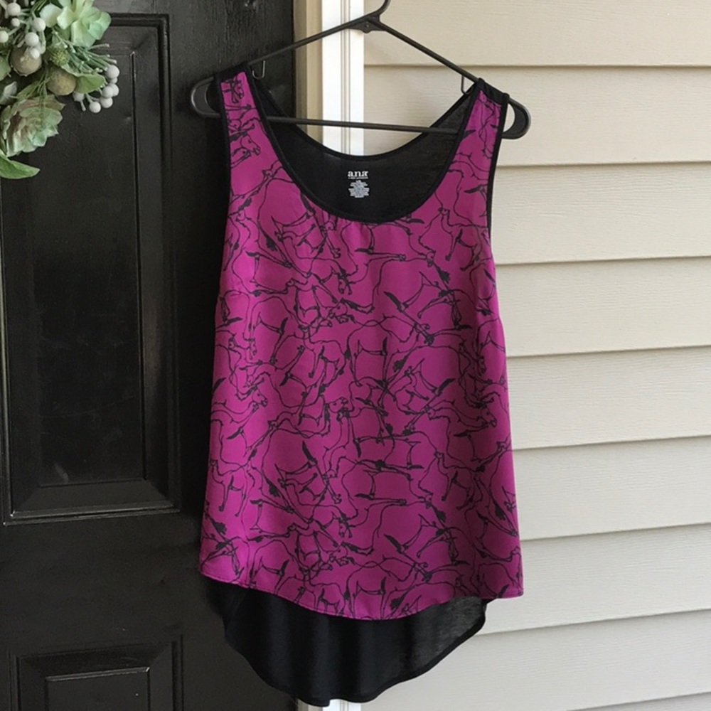 Pretty violet color with black!  Size L. NWOT